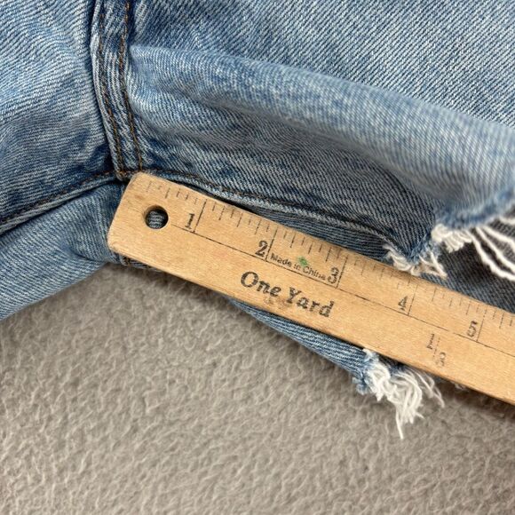 Levi 501 Distressed Denim Shorts High Waisted Sz 25 light blue - Picture 7 of 12